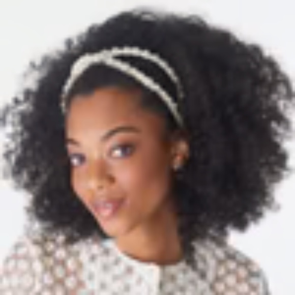 Lele Sadoughi Ivory Crystal Crossover Headband main image 4